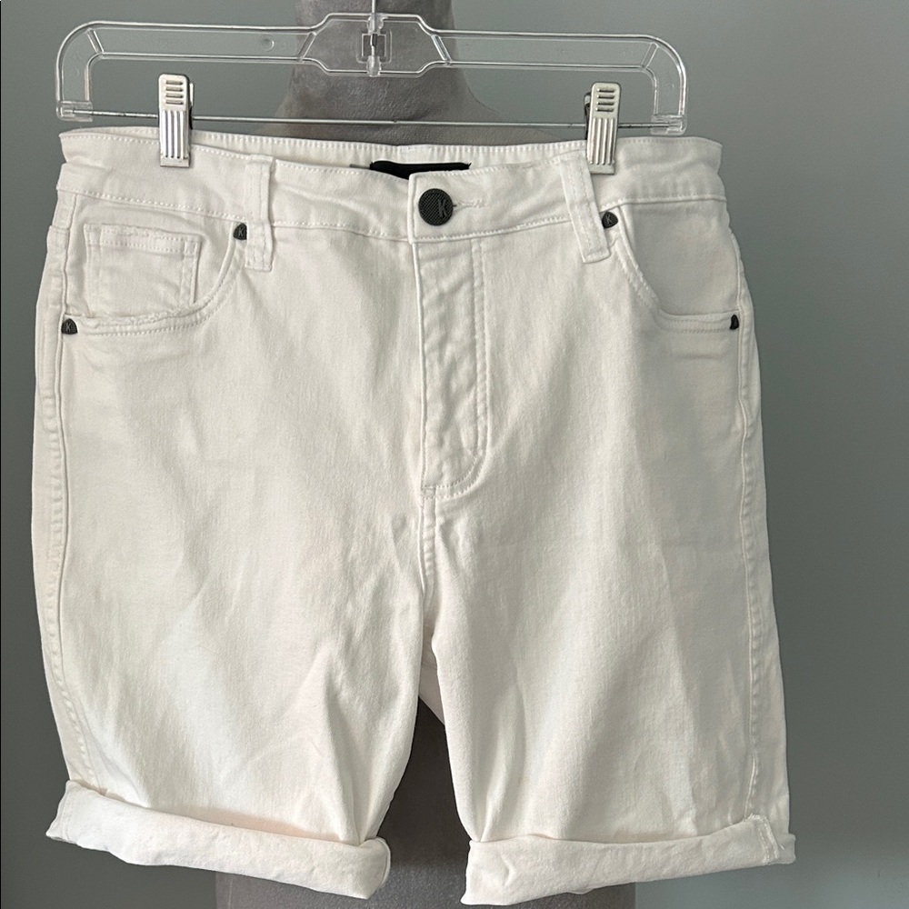 Kut from the Kloth Sophie Hi-rise Bermuda Shorts with Rolled Cuffs 12